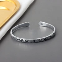 925 sterling silver vintage charm bracelet bangle for women fashion elegant choke silver 925 jewelry