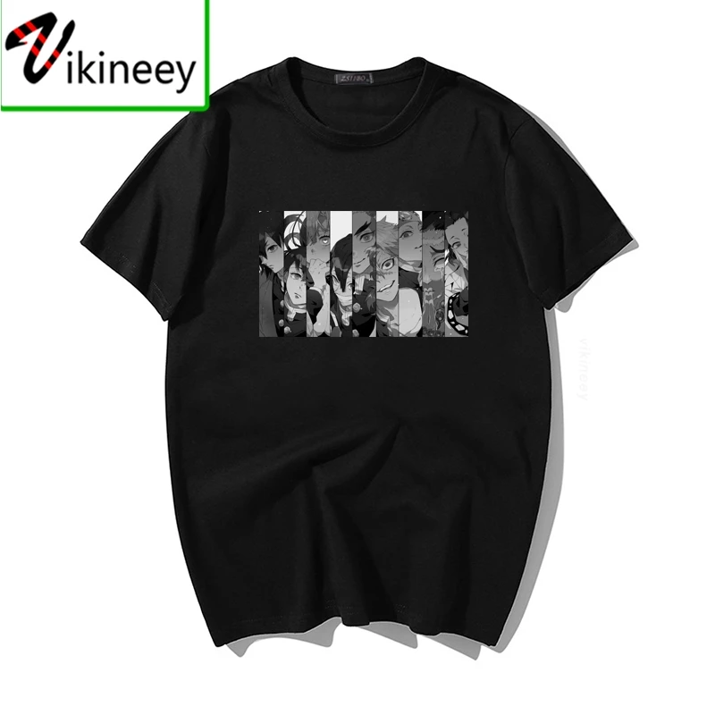 

Chic Anime Kimetsu no Yaiba Pillars Cartoon Print T-shirt Camisas Oversize Top Harajuku Demon Slayer Unisex T shirt Men