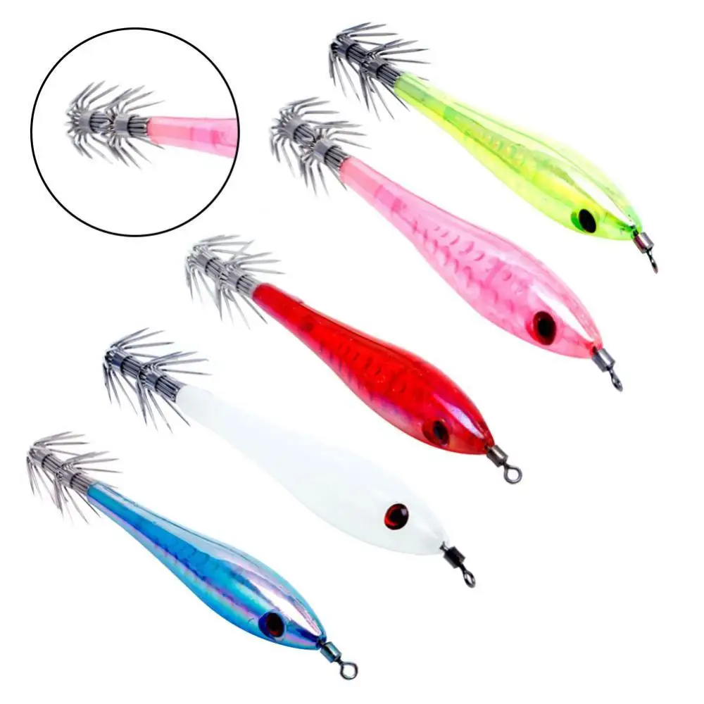 

5Pcs 10cm Luminous Squid Hook Cuttlefish Fishing Hard Lure Tackle Jigging Baits