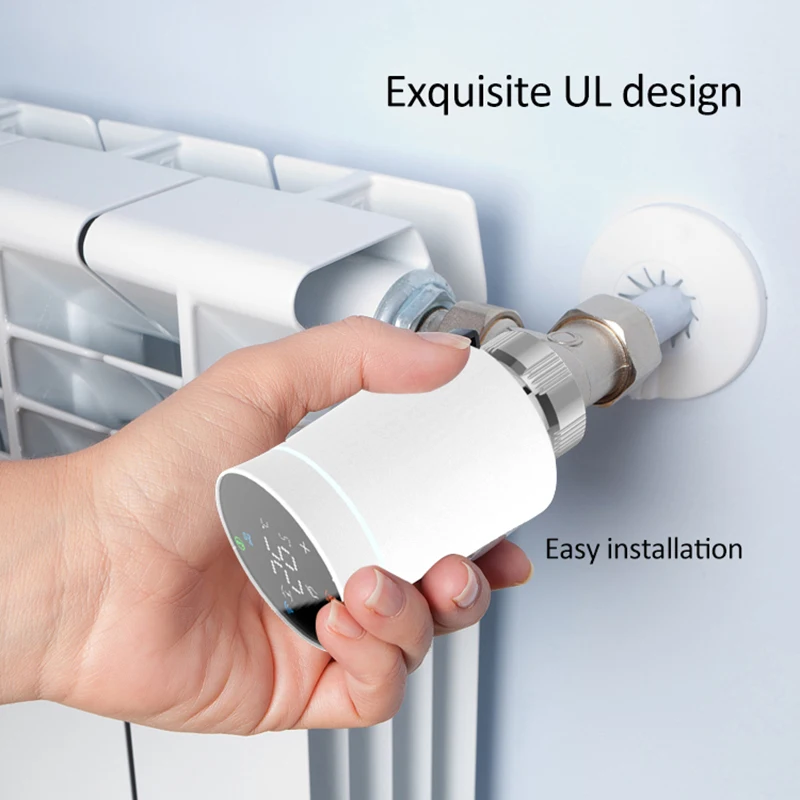 

Умный клапан Tuya Zigbee Gateway, радиатор, программируемый клапан регулировки температуры, маленький белый нормально открытый Термостатический кл...