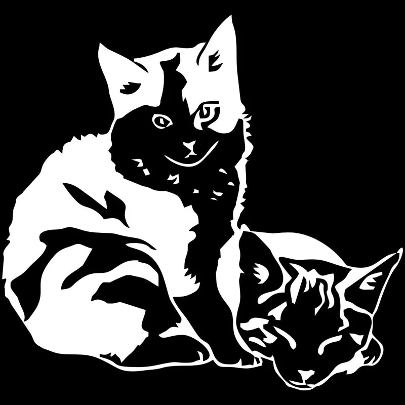 

15.2*14.2CM Cute Pet Cat Window Decoration Car Decals Automobile Styling Funny Animal Stickers Black/Silver C6-0371