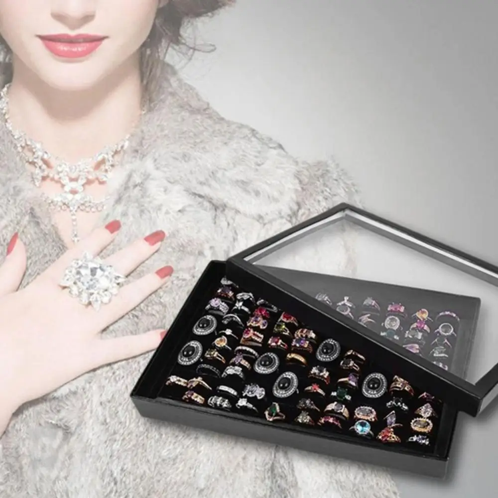 

100 Grids Ring Bracelet Necklace Display Box Jewelry Carrying Tray Case Holder Storage Showcase Drawer Organizer Trays For Women