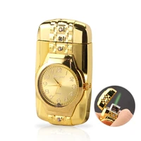 gold watch jet lighter torch turbo gas lighter windproof cigar cigarette metal lighter 1300 c inflated gasoline butane