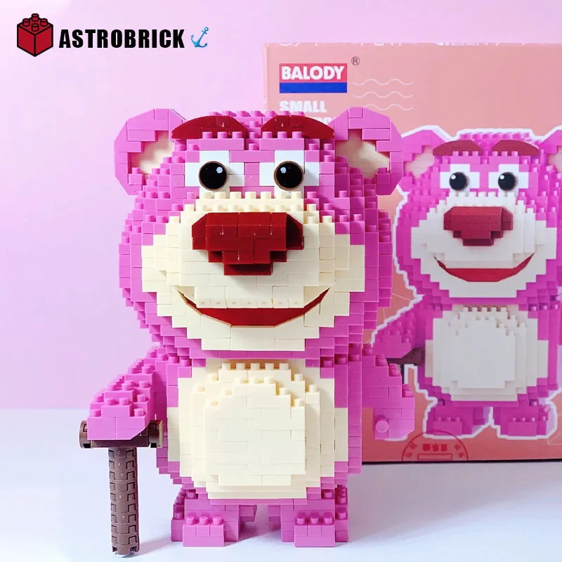 

Конструктор «клубничный Медведь» Balody 18162, сборка животных, мини-Бриллиантовая модель, детские игрушки, праздничные подарки для 808 шт. +