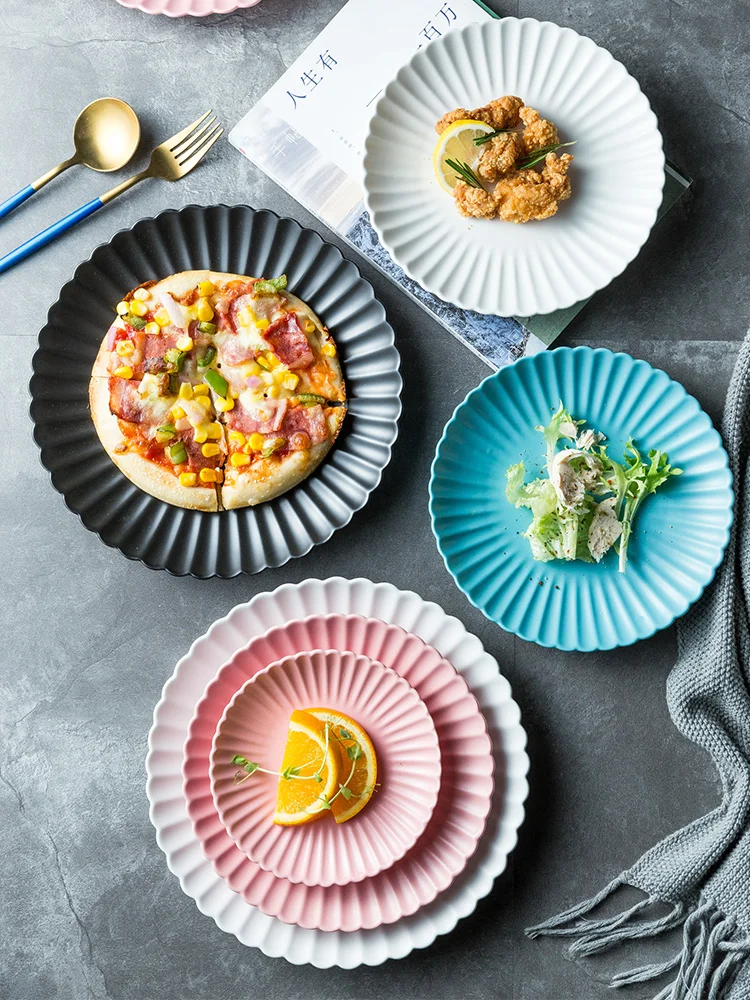 6/8/10 керамическая тарелка дюймовая круглая домашняя десертная пицца стейк паста