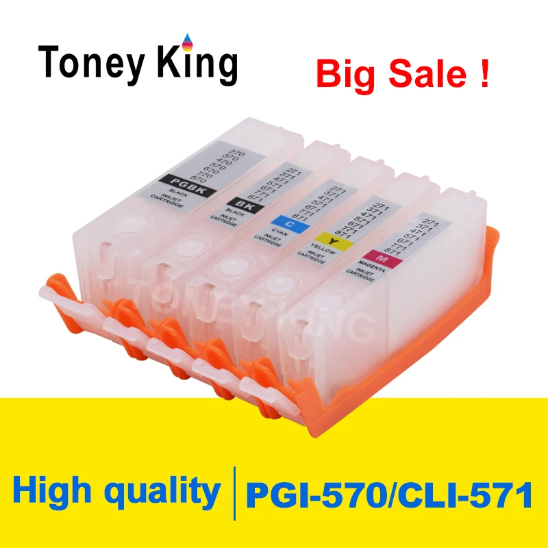 Toney King многоразовый чернильный картридж для Canon PGI-570 PIXMA MG5750 MG5751 CLI-571 TS5050 TS5051 TS5053