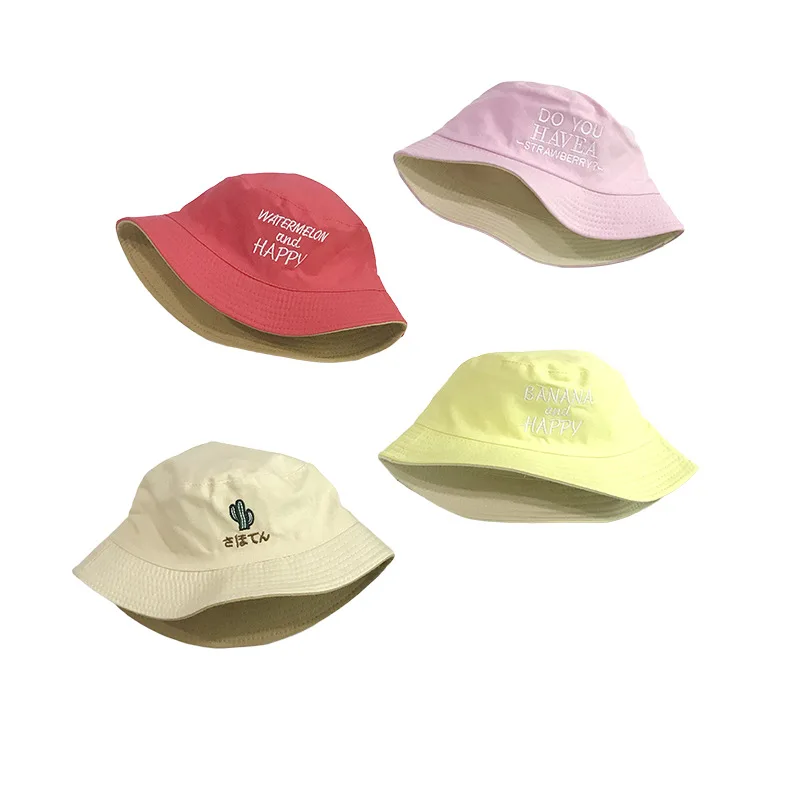 Летние 2019 двойные шапки с вышивкой фруктов для мальчиков и девочек Модная