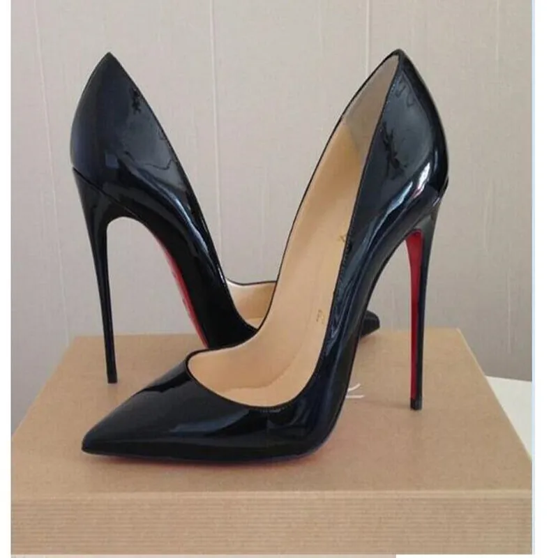 

Classics Luxury Brand Red Wedding Shoes Pointed Shoes High Heel Sexy Women Shoes Red Shiny Bottom 8cm 10cm 12cm Women's Shoes