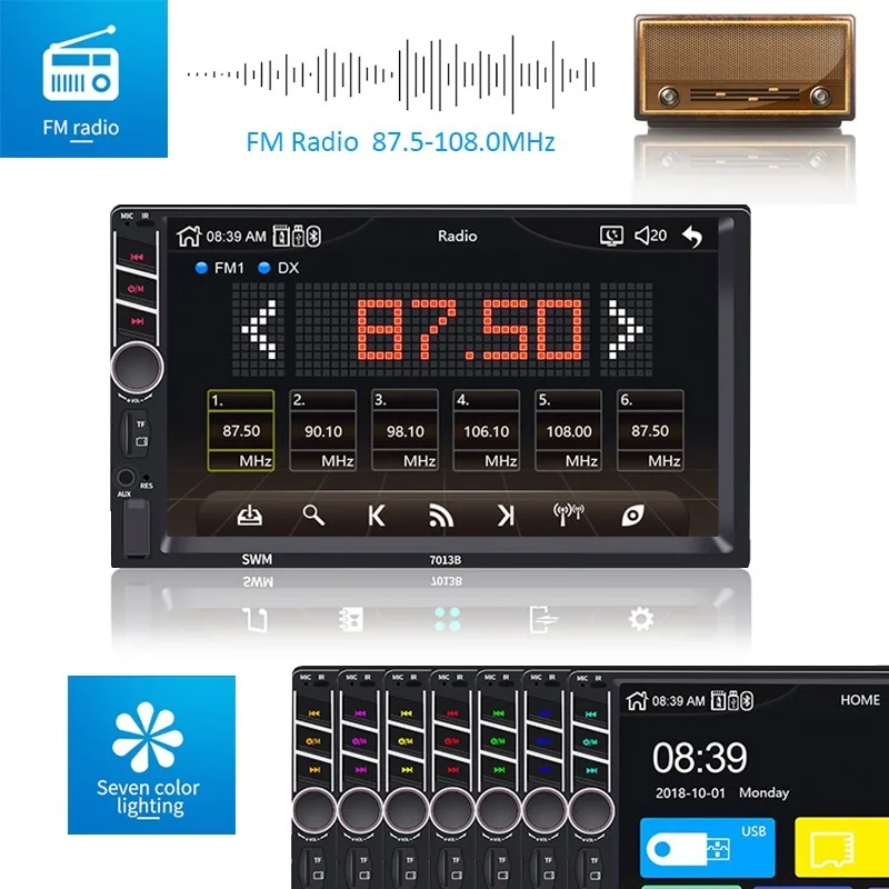 Автомагнитола 2 Din для toyota mp5-видеоплеер на Android с Bluetooth 7-дюймовым сенсорным