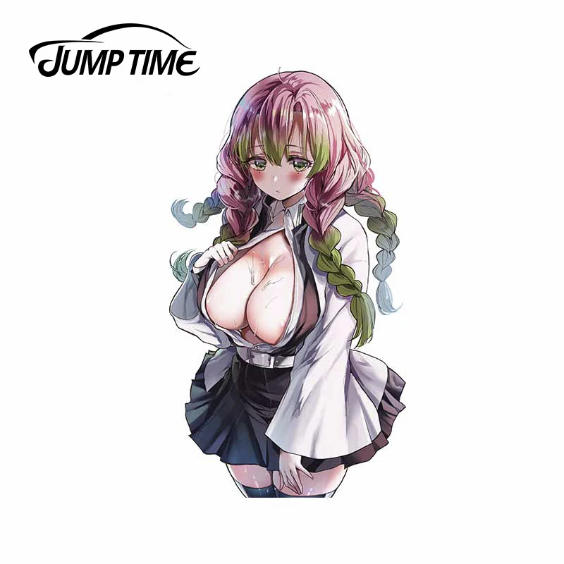 

Забавные наклейки JumpTime для автомобиля, 13x7,4 см, «рассекающий демонов»
