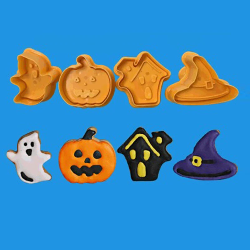 4 шт./компл. пищевая пластиковая Рождественская форма Плунжер для резки печенья