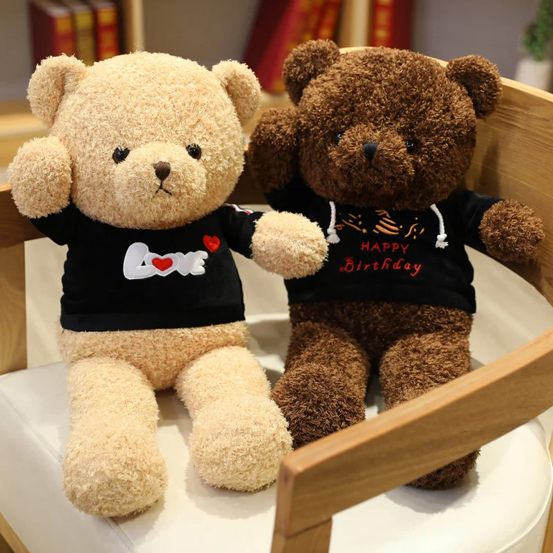 

Huggable High Quality Cute Teddy Bear With Sweater Stuffed Animals Bear Plush Toys Doll Pillow Kids Lovers Birthday Baby Gift