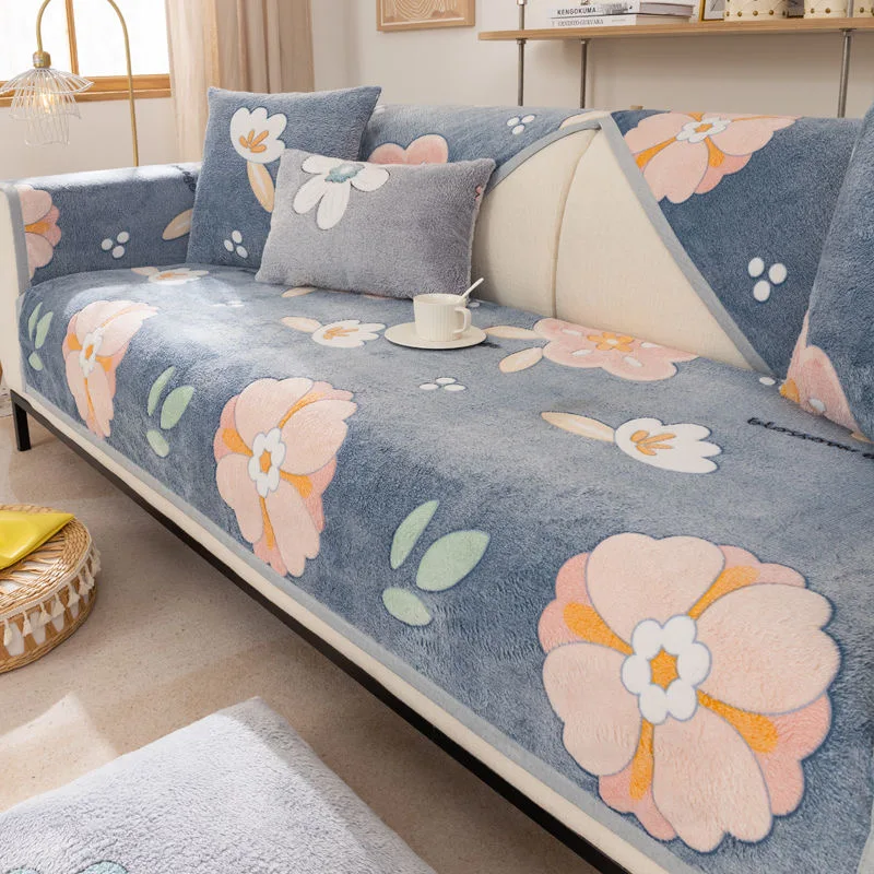 Милые плюшевые Мультяшные Чехлы для дивана защитный чехол полотенце подушка