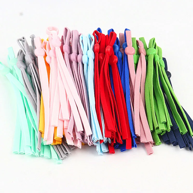 

100Pcs Mask Elastic Band Rubber Rope Ear Hanging Rope Adjustable DIY Soft Black White Elastic Cord Sewing Mask Craft Accessories