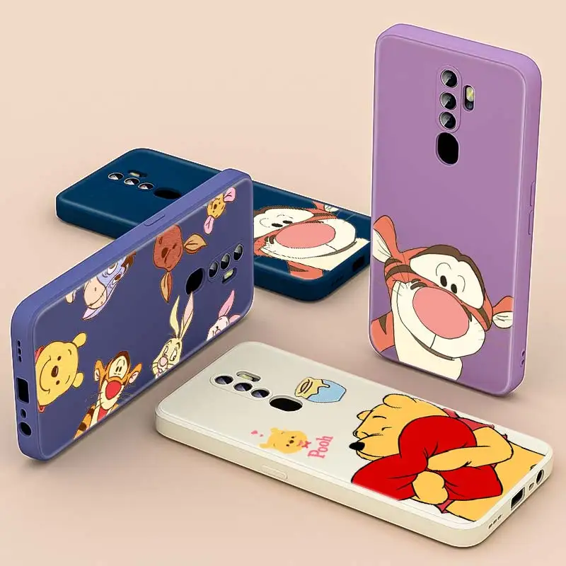 

Cute Edward Pooh For OPPO A93S A74 A94 5G AX5 A31 Find X3 X2 Lite Neo F17 F11 Pro F7 F5 Liquid Silicone Phone Case