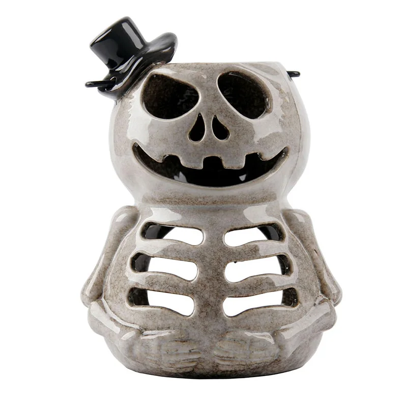 

Керамический подсвечник-фонарик, полый креативный подсвечник, современный подарок на Хэллоуин, ветрозащитные подсвечники, украшение для д...