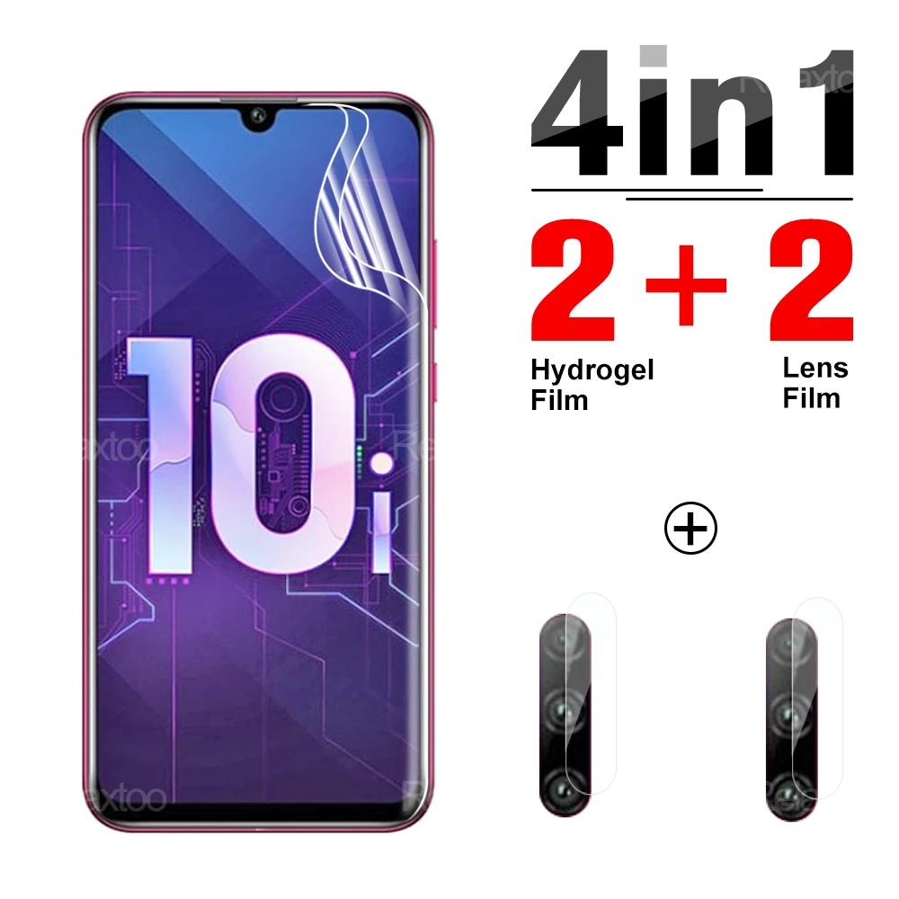 

4IN1 Lens Hydrogel Film For Huawei Honor 10i 10 Lite 6.21" Screen Protector 10 i 10Lite Camera Protective Film Not Glas HRY-LX1T