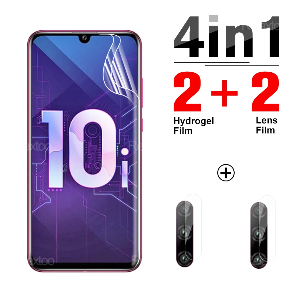 

Гидрогелевая пленка для объектива 4 в 1 для Huawei Honor 10i 10 Lite 6,21 дюйма, защита экрана 10 i 10 Lite, Защитная пленка для камеры, не стеклянная зеркальная