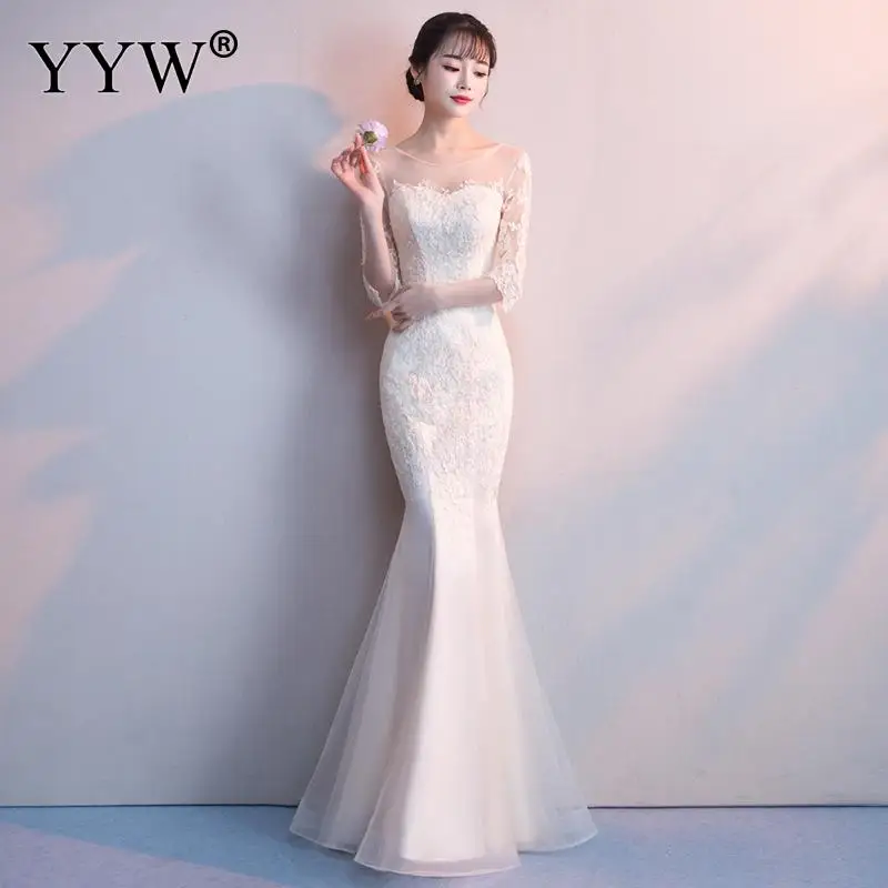 Вечернее платье русалки 2020 розовые кружевные длинные официальные платья