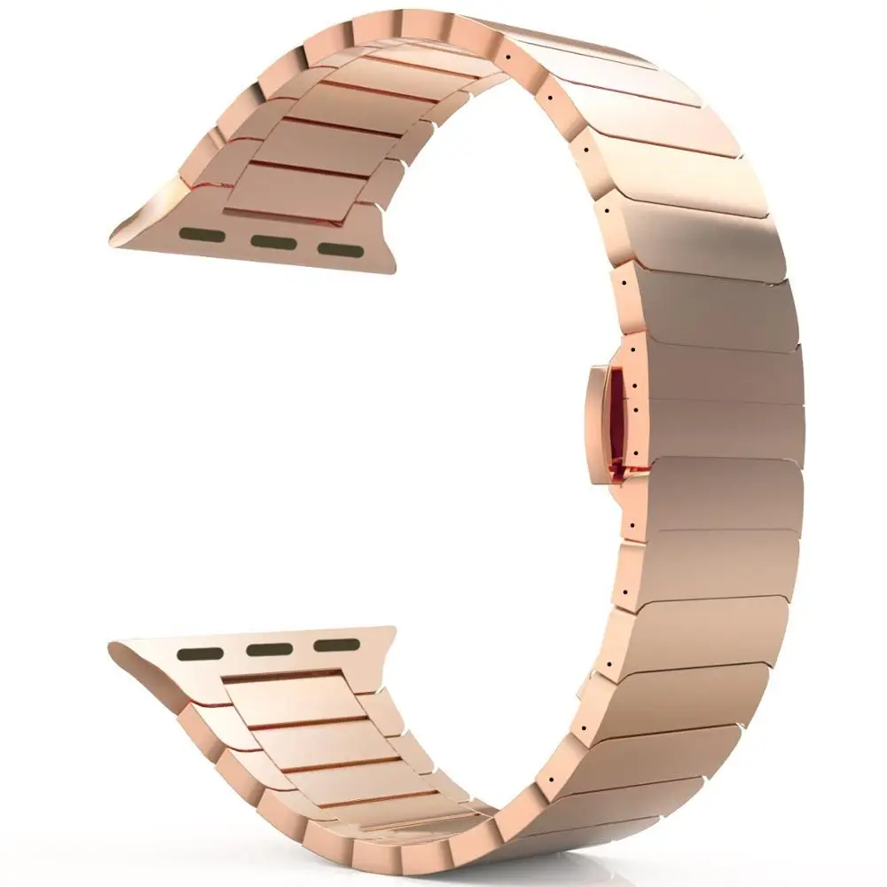 rose gold Ремешок из нержавеющей стали для apple watch band 4 44 мм 40 мм браслет для ремешки для часов iwatch 42/38 мм серия 3 2 1 петля ремень аксессуары - Цвет ремешка: rose gold