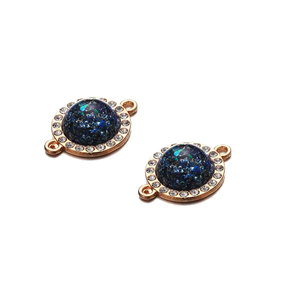 

10PCS/Lot Copper Double Hole Shiny Crystal Colorful Zircon Charms Fit Diy Bracelet Necklace Pendants Jewelry Making