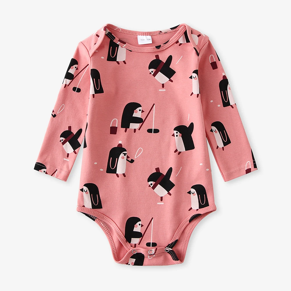 

ZWF361 Rompers Long Sleeve 100% Cotton Linen Printing Pattern Newborn Baby Girl Clothes Baby Boy One Piece Outfit Infant Rompers