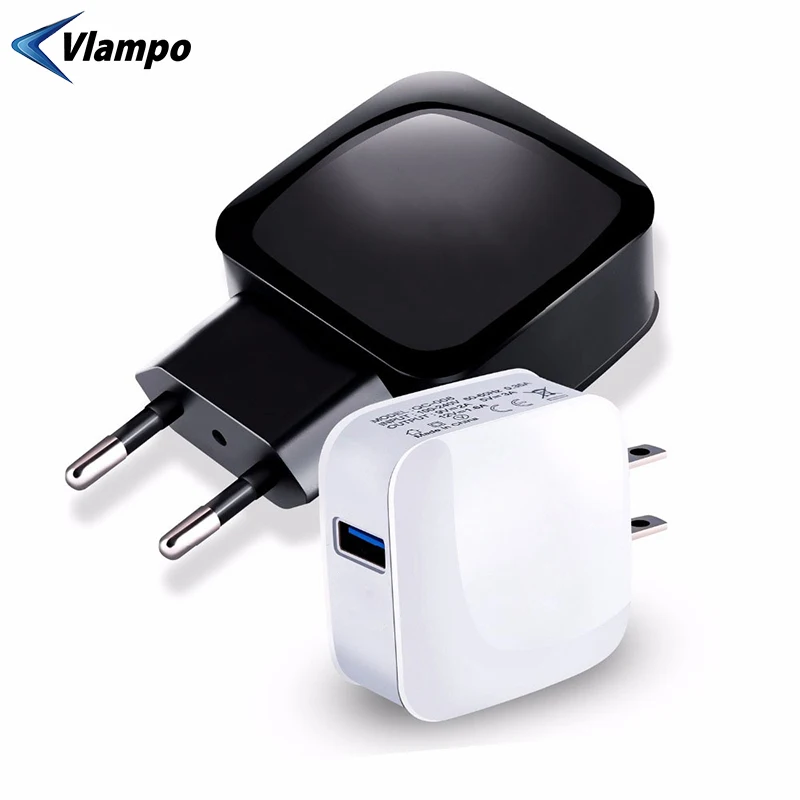 VLAMPO Быстрая зарядка USB штепсельная вилка стандарта США и ЕС настенный адаптер для