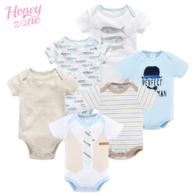 Honeyzone 6 шт./лот новые летние новорожденных комплект одежды для маленьких