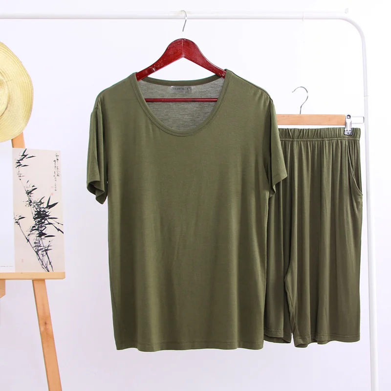 Комплект пижамный мужской из модала тонкая футболка с коротким рукавом и шорты