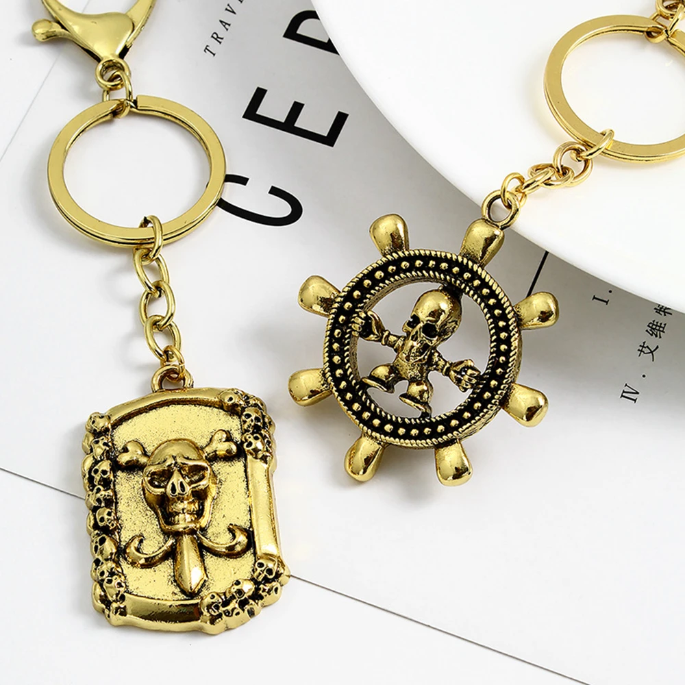 Винтажный якорь Искусственный для мужчин безделушка ретро череп руль брелок на