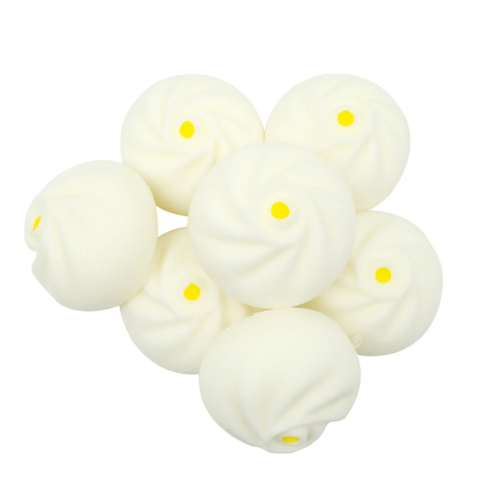 1Pc Simulation Steamed Bun Food Slow Rising Stress Reliever Kids Squeeze Toy Phone Strap Scented Relieve Funny Kid Gift | Игрушки и