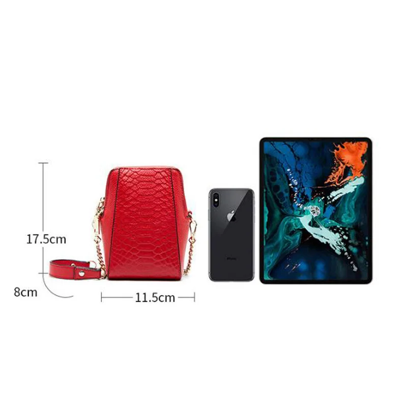 Сумка женская из натуральной кожи с тиснением крокодил | Багаж и сумки