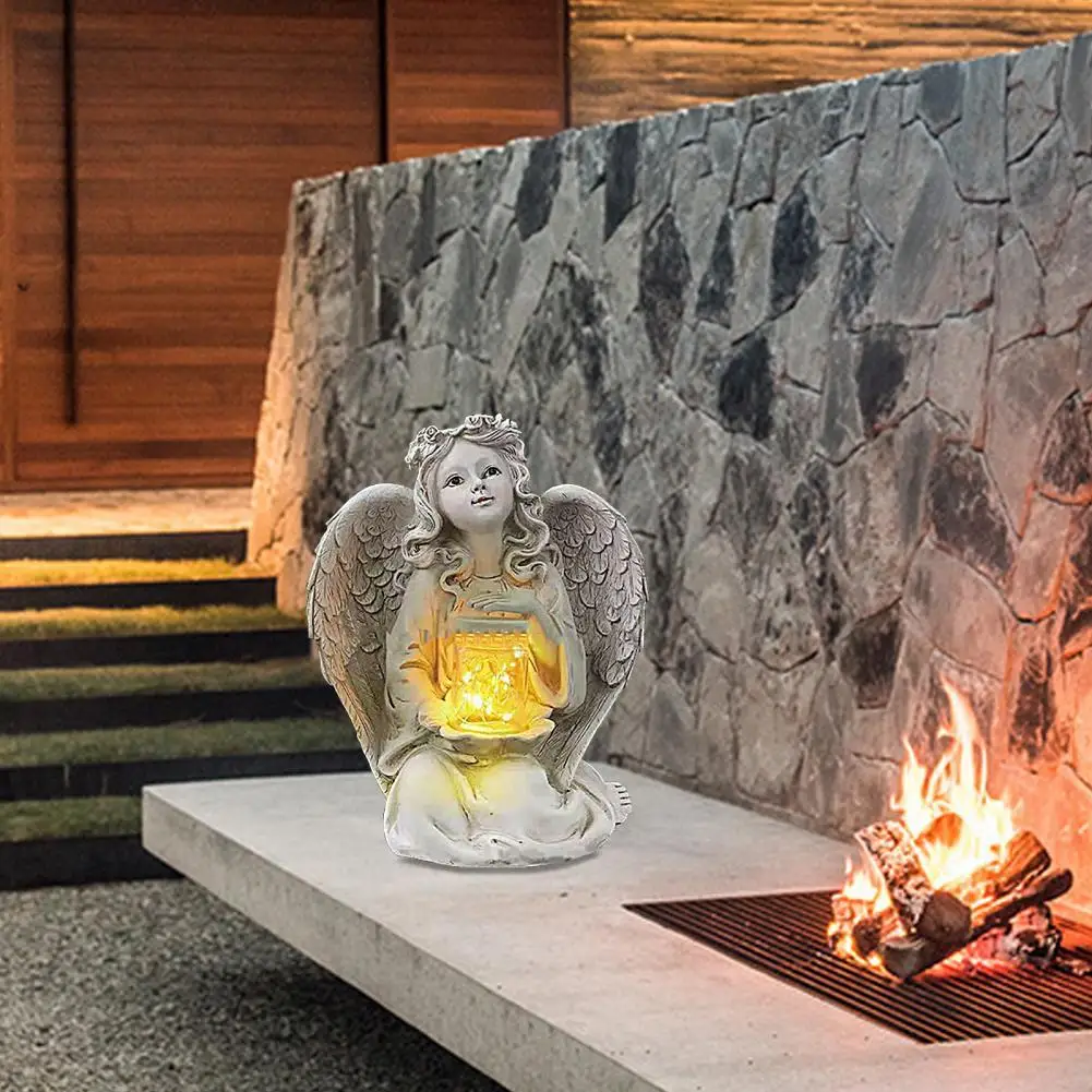 

Eye-catching Anti-aging Night Light Guardian Angel Statue for Porch