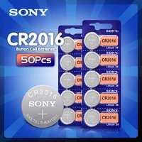 high quality 50pcs sony 3v cr2016 lithium cell button battery dl2016 kcr2016 cr 2016 button batteries for watch calculators