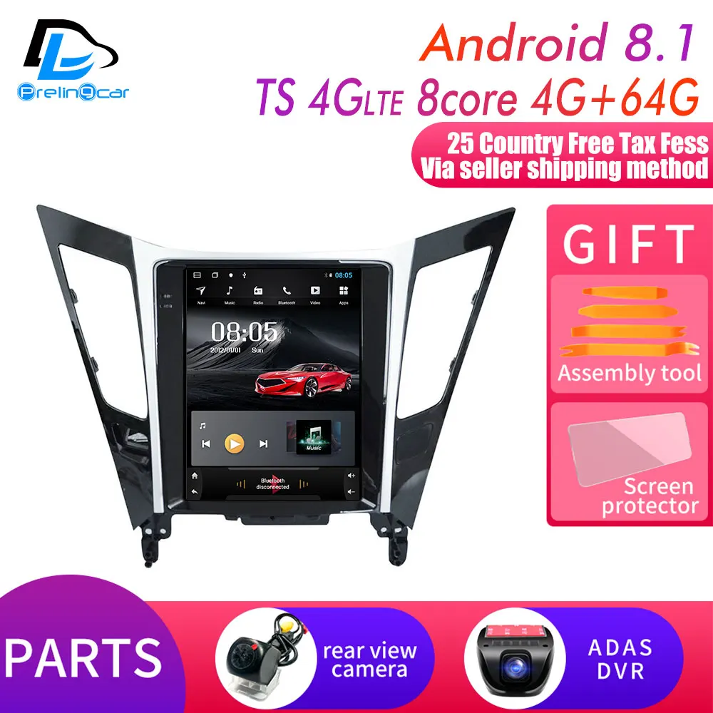 TS-4G 4G64G add DVR Android 9,0 2G ram Автомобильный gps Мультимедиа Стерео радиоплеер для vertical Da sonata 8 поколения вертикальный плеер навигационная система - Цвет: TS-4G 4G64G add DVR