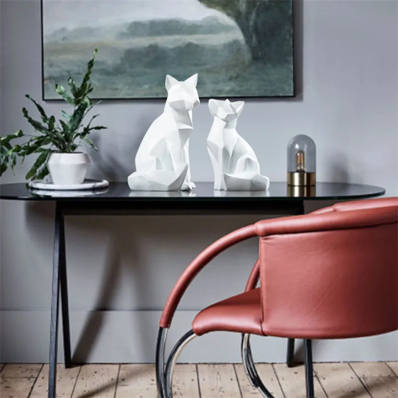 Скандинавский простой абстрактный белый геометрический Лисий скульптура