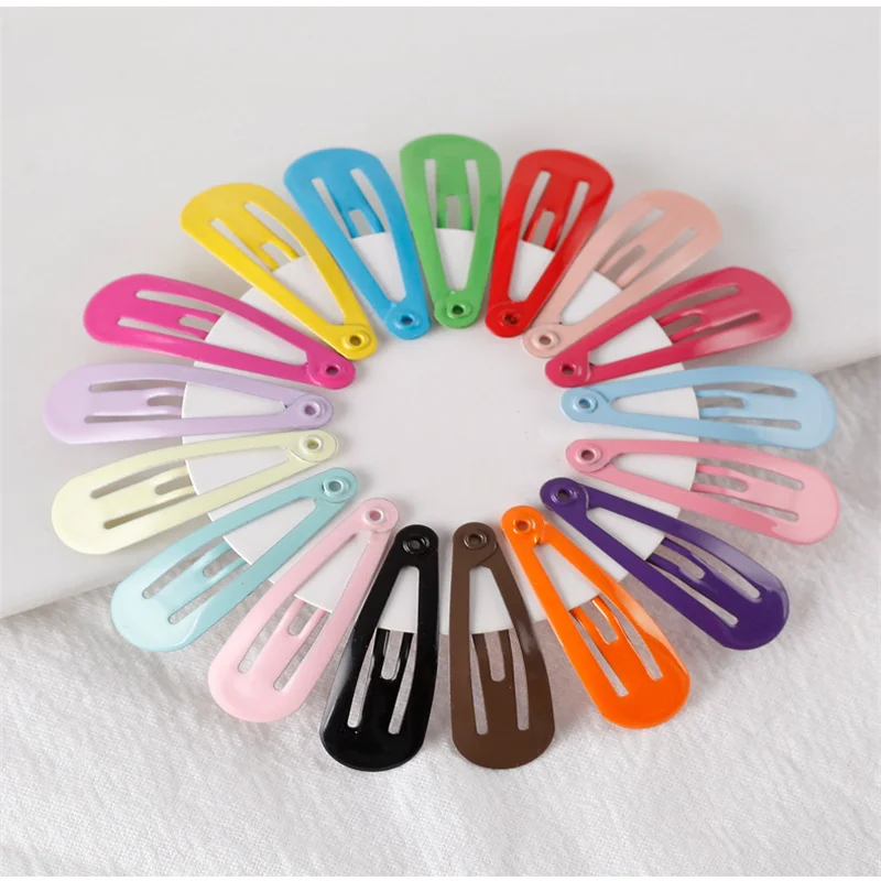 

100Pcs/Lot Candy Color Hair Clip Kids Puppy Hairpins Dripping Hairpin 3cm Barrette Headdress Hairclip New Girls Hair Accessories