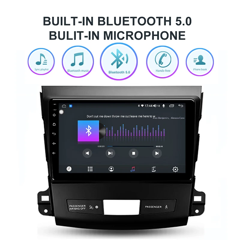 FUNROVER android10.0 автомобильный dvd gps мультимедийный плеер радио для MMitsubishi Outlander 2006 2014