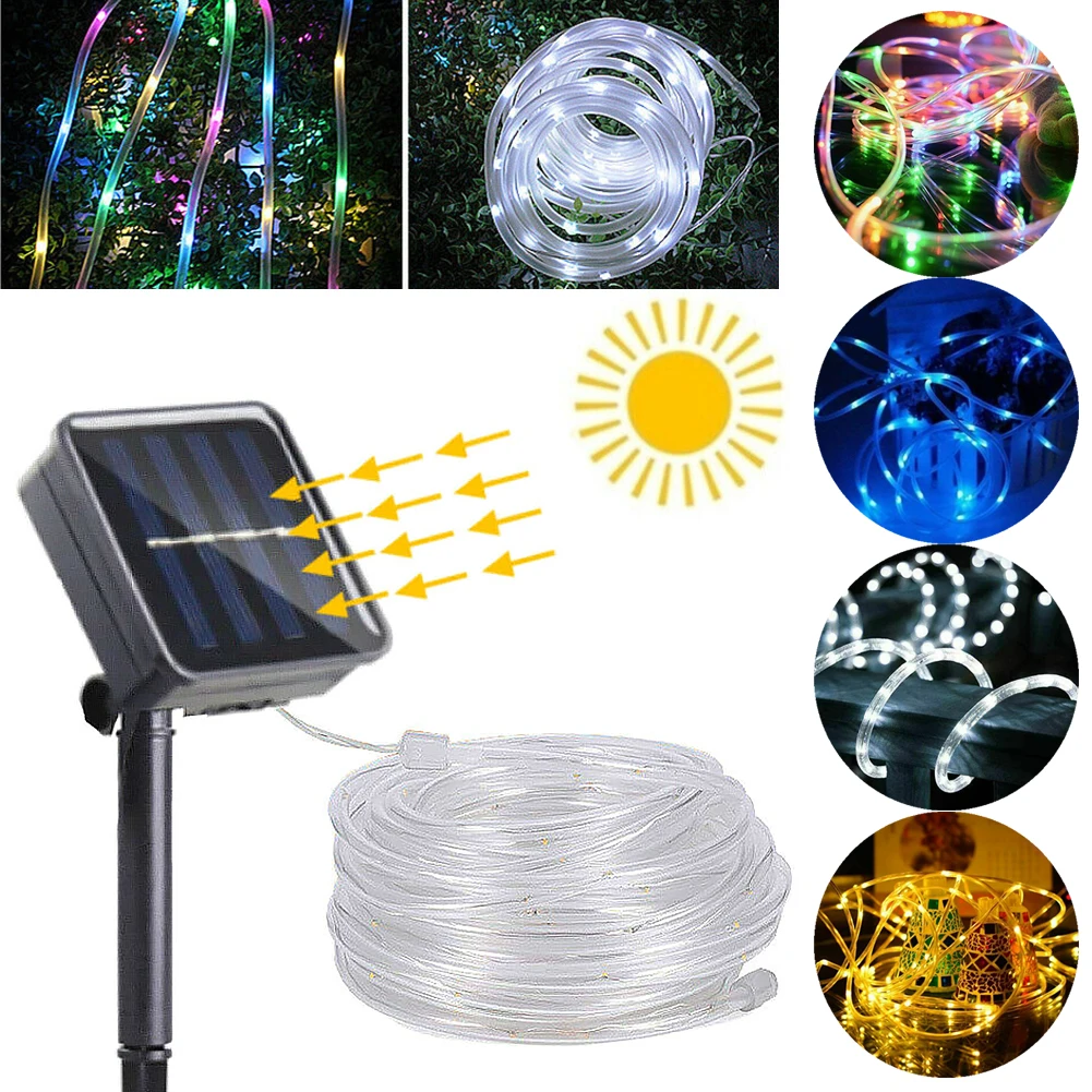 Светодиодная гирлянда на солнечной батарее водонепроницаемая садовая