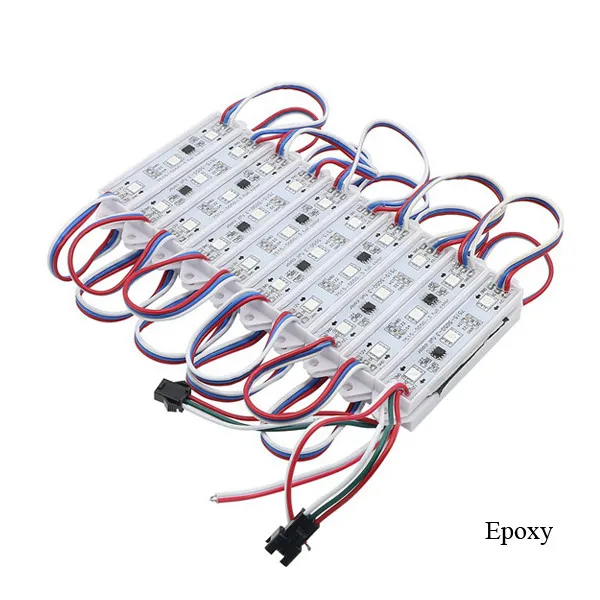 Epoxy 20 шт. 5050 RGB светодиодный модуль с WS2801 IC SMD 5050 3 светодиодный S RGB пикселей цифровой контроль светодиодный модуль пикселей водонепроницаемый DC1 - Цвет: Epoxy
