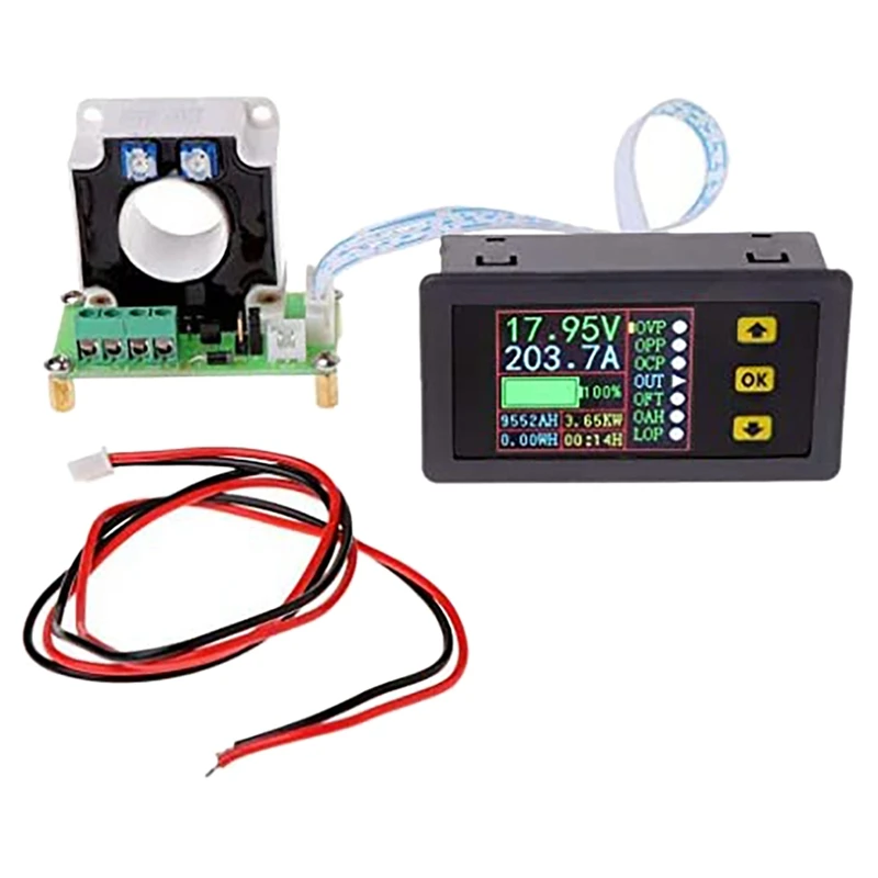 

Digital DC Ammeter,Digital Voltmeter 0-90V 100A Current Amp Power Voltmeter Gauge Tester with LCD Screen Hall Sensor