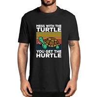 unisex turtle mess with the turtle you get the hurtle vintage funny summer mens novelty t shirt harajuku streetwear tee