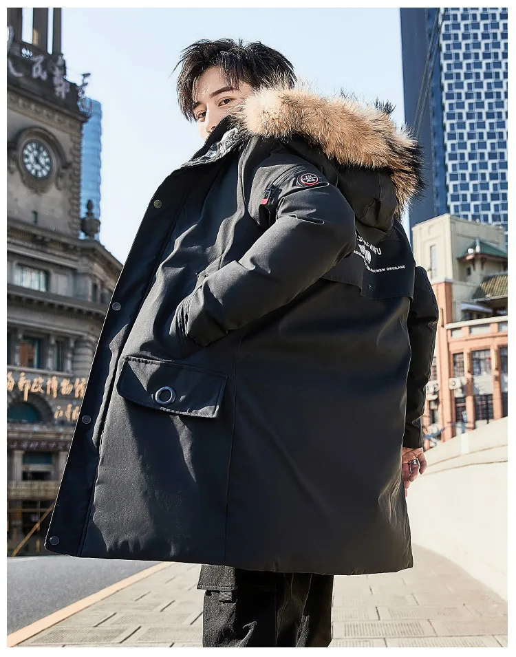 Новинка 8XL, зимние длинные куртки, мужские пальто, Повседневная теплая Толстая куртка с меховым воротником, мужские парки, новая роскошная верхняя одежда, водонепроницаемая парка, пальто