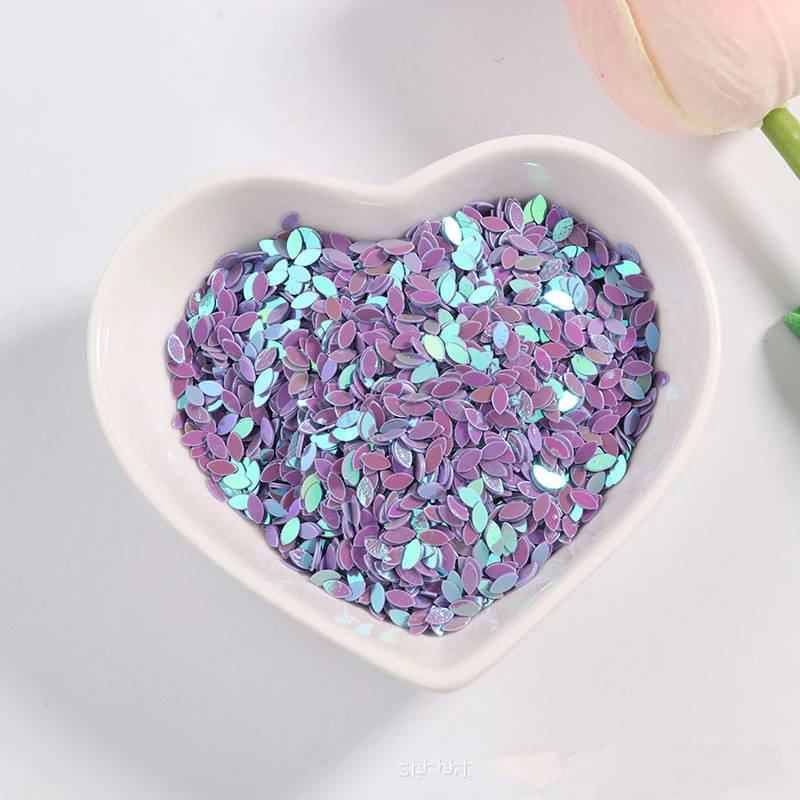 

10g size 2x4mm Oval Rice Sequin Horse Eyes Shape Sequins Paillettes for Nail manicure/wedding decoration DIY Craft Lentejuelas