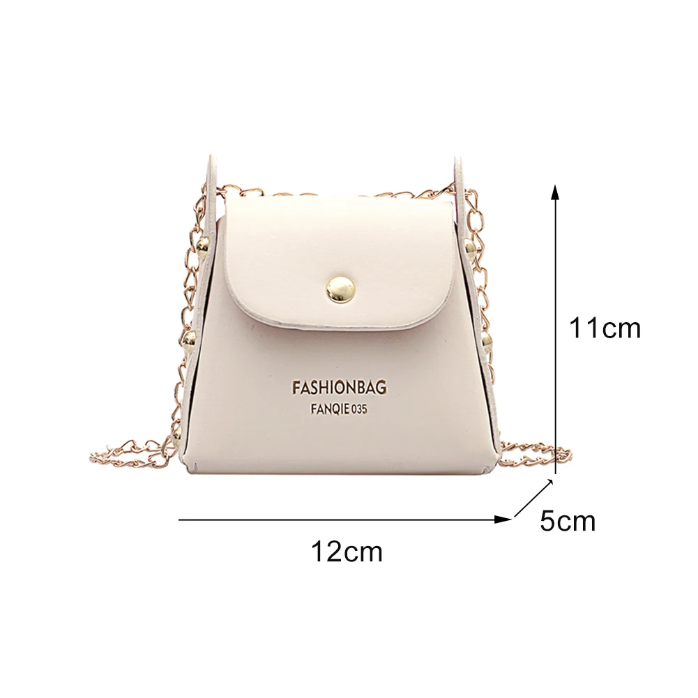 

Popular Simple Female Daily Bag PU Leather Shoulder Messenger Bag Women Rivet Beads Fashion Chain Mini Handbag