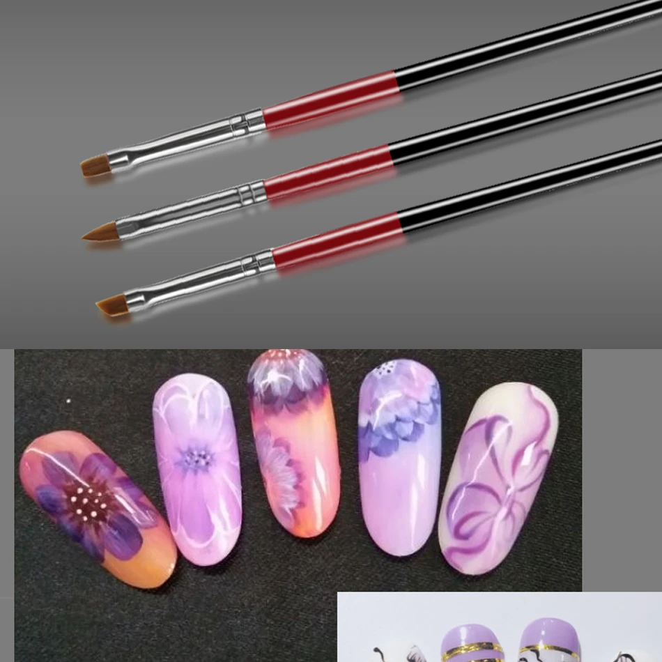 

ROHWXY Nail Polish Pen Set For Manicure Tools Acrylic Nail paint Brushes For Nail Art Design Clean Nail Brush For UV Gel Varnish
