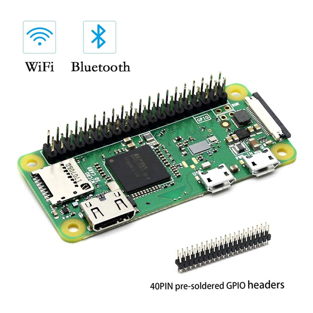 

Raspberry Pi Zero WH с 40-контактным предварительно припаянным GPIO Header со встроенным WiFi Bluetooth Pi0 WH