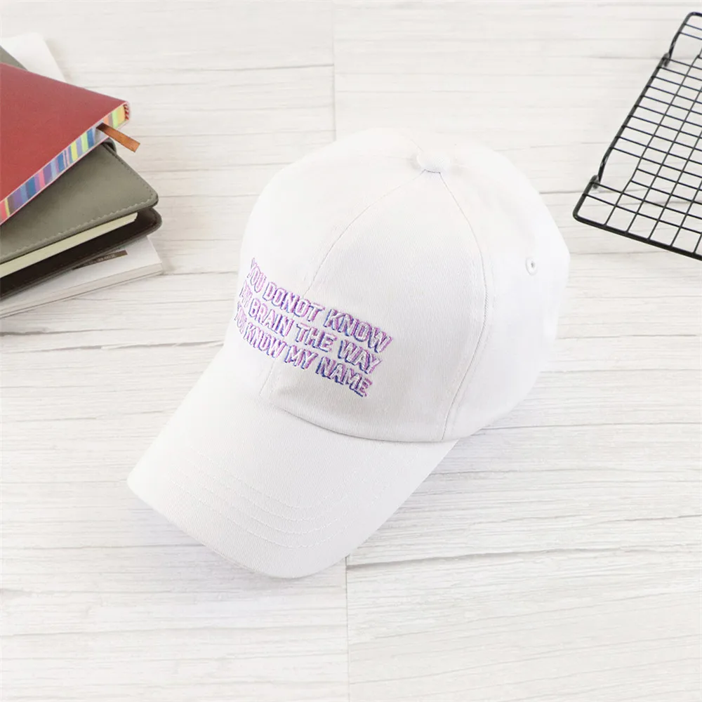 White TOHUIYAN, хлопковая бейсболка с вышивкой, бейсболка с буквами, кепка s Bone Casquette, кепка для молодых женщин и мужчин, шляпа для гольфа, хип-хоп солнцезащитная Кепка - Цвет: White