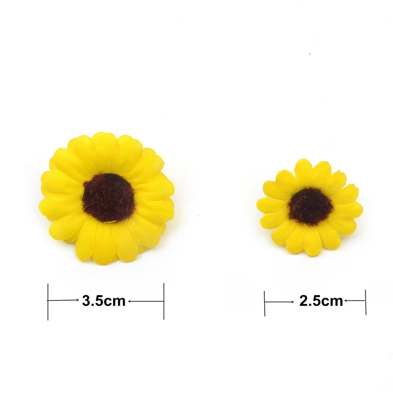 

30pcs Mini Silk Sunflower Artificial Daisy Flower Head For Wedding Party Decoration DIY Scrapbooking Wreath Craft Fake Flowers