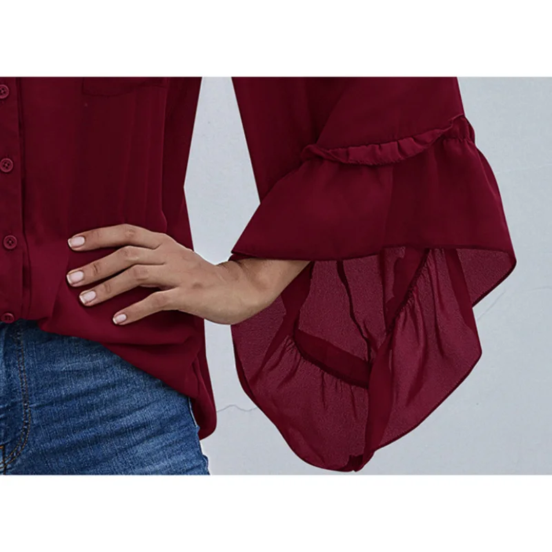 

Mimofunny Solid Shirts Women Long Sleeve Shirts Spring Autumn Oversized Chiffon Shirts Female Irregular Blouse Lady Retro Shirts